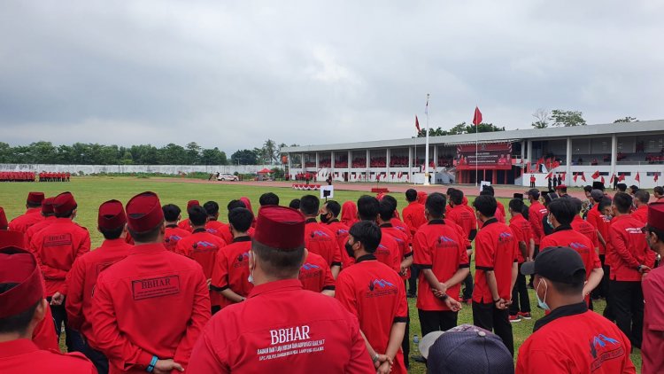 Ribuan Kader Dari Seluruh Wilayah Lampung Selatan mengIkuti Upacara Peringatan HUT PDIP Ke 49