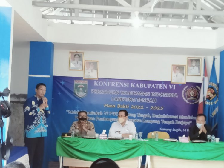 PWI lampung Tengah Gelar Konferkab ke VI, Wirahadikusumah Apresiasi Tiga Tahun Kinerja Ganda Haryadi   