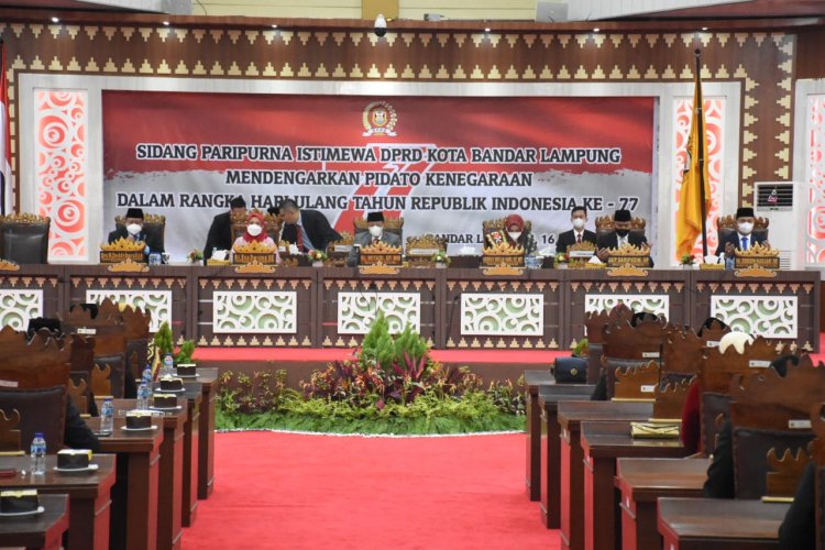 DPRD Kota Bandarlampung Gelar Paripurna Istimewa HUT RI ke-77