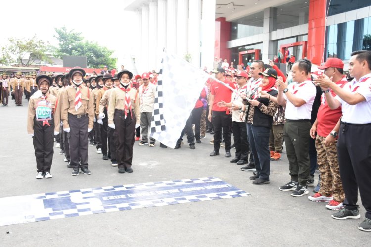 9 Ribu Orang Ikuti Lomba Gerak Jalan Kwarcab dan Pemkot Bandar Lampung