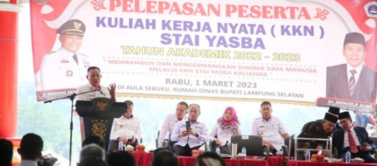 Bupati Lamsel Lepas KKN 32 Mahasiswa STAI Yasba Kalianda