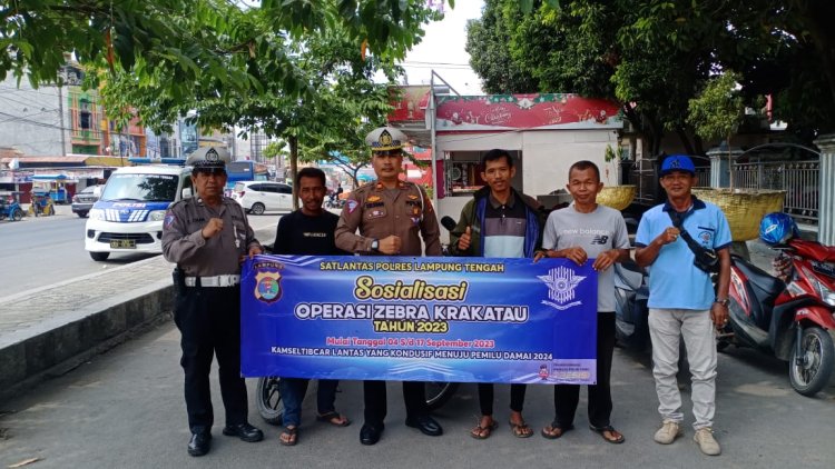 Jelang Ops Zebra Krakatau, Sat Lantas Polres Lamteng Rutin Lakukan Sosialisi 