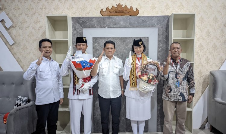 Dua Pelajar Asal Lampung Sebagai Paskibraka Nasional Kembali Diterima oleh Pemerintah Provinsi Lampung 