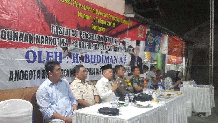 Budiman AS saat menggelar sosialisasi Peraturan Daerah Nomor 1 TahuN 2019