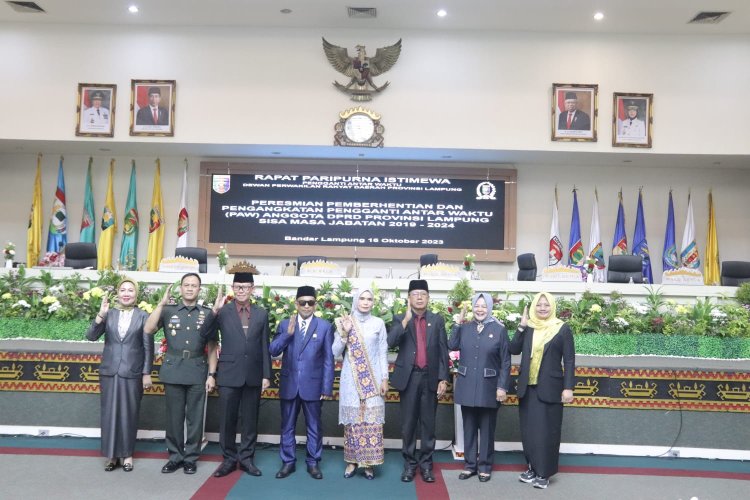 Sekdaprov Lampung, Menghadiri Rapat Paripurna Istimewa DPRD Provinsi Lampung, PAW anggota DPRD Provinsi Lampung Sisa Masa Jabatan 2019-2024