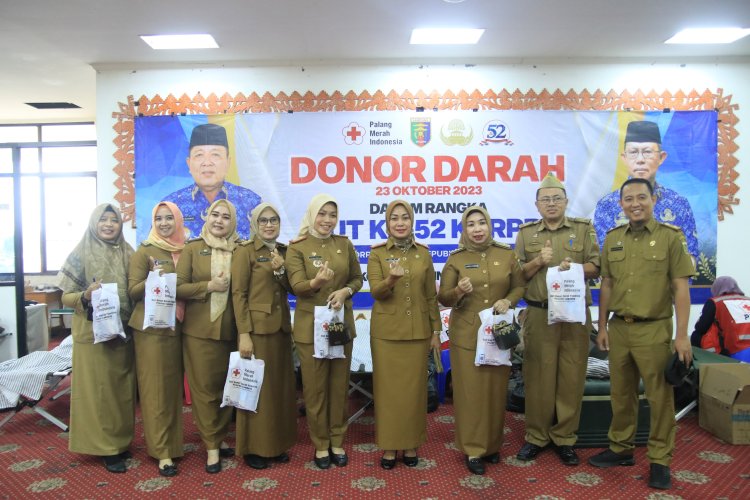 Memperingati HUT ke-52 KORPRI Tahun 2023, Dewan Pengurus Korpri Provinsi Lampung Bekerjasama Dengan Palang Merah Indonesia Provinsi Lampung Gelar Donor Darah