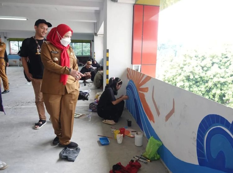 34 Tim Ikuti Lomba Mural Hiasi Gedung Parkir Pemkot Bandar Lampung