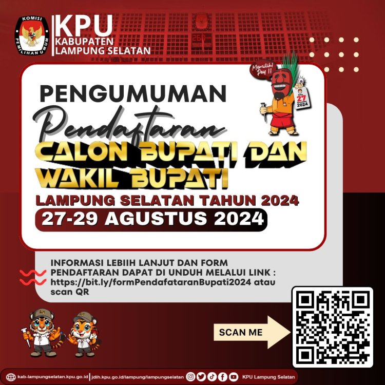 KPU Lamsel Buka Pengumuman Pendaftaran Cabup dan Cawabup 