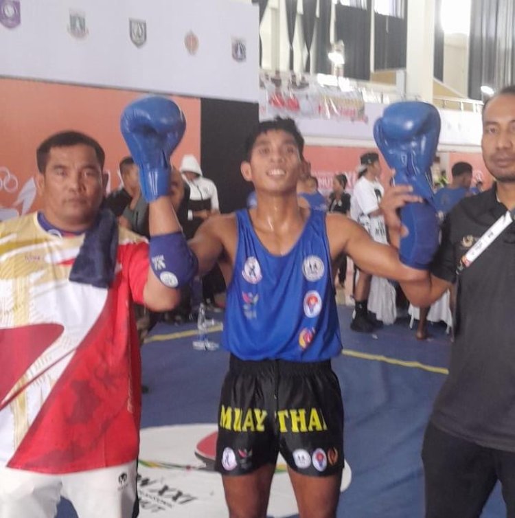 Atlet Muaythai Lampung Abdul Muis melaju ke final kelas 65 kg PON XXI