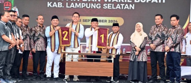 KPU Sahkan Nomor Urut Paslon Bupati dan Wakil Bupati Lampung Selatan di Pilkada 2024