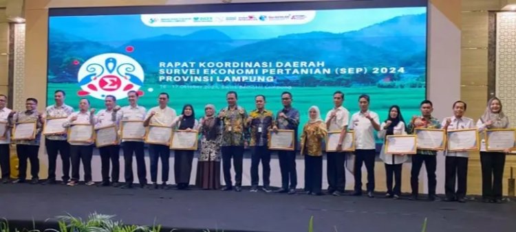 Pemkab Lampung Selatan Terima Penghargaan Penyelenggaraan Statistik Sektoral 2024