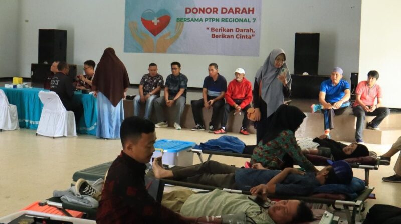 PTPN I Regional 7 menggelar donor darah massal (dok PTPN )