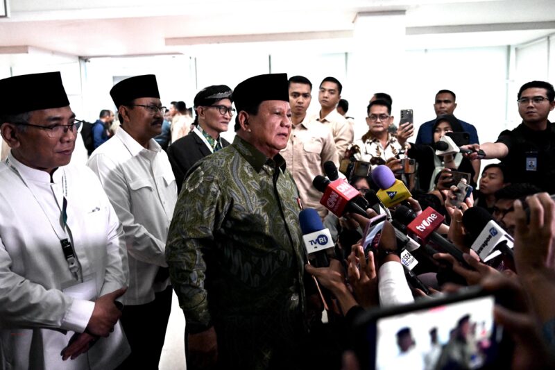 Presiden Prabowo memberikan keterangan Keterangan kepada awak media ( poto Istimewa).