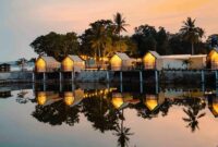 Poto: Panorama indah malam hari di Mbeah Kalianda lamsel ( dok Mbeach Kalianda).