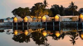 Poto: Panorama indah malam hari di Mbeah Kalianda lamsel ( dok Mbeach Kalianda).