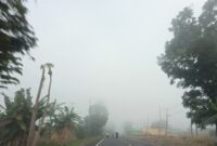 Kabut tebal selimuti Kalianda dan jarak pandang pun terbatas di Jalinsum Kalianda, Rabu, 12 Februari 2025. (Foto.Juwantoro)