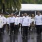 Wali Kota dan Wakil Wali Kota Metro terpilih, H. Bambang Iman Santoso dan Dr. M. Rafieq Adi Pradana, mengikuti gladi resik pelantikan kepala daerah di Istana Negara, Jakarta, Rabu (19/2/2025).