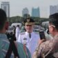 Wali Kota Metro H. Bambang Iman Santoso memberikan keterangan pers usai di lantik sebagai Walikota Metro oleh Presiden RI Prabowo Subianto ( dok humas pemkot Metro).