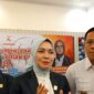 Poto: Ketua Persatuan Senam Indonesia (Persani) Provinsi Lampung masa bakti 2025–2029 Purnama Wulan Sari di diampuni kadispora Provinsi Lampung Desca Tama Paksi Moeda ( Dok  Humas KONI Lampung) .