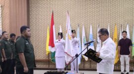 Wakil ketua 1 KONI Lampung Brigjen saat TNI (Purn) Amalsyah Tarmizi saat melantik pengurus KONI Pringsewu Pringsewu 2025–2029 (dok Humas KONI Lampung).