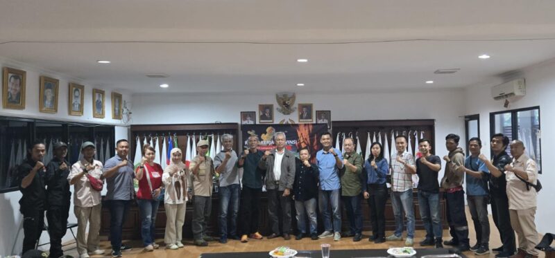 Rakerprov 2025 yang digelar di Gedung KONI Lampung lantai 2, Sabtu (17/5/2025).