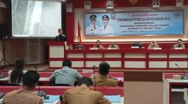Bupati Lampung Selatan Radityo Egi Pratama membuka sosialisasi Permendagri No.73 tahun 2025 tentang, pengawasan pengelolaan Keuangan Desa. Foto.Juwantoro