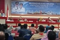 Bupati Lamsel Radityo Egi Pratama tengah memberikan sambutan dalam kegiatan musrenbang RPJMD tahun 2025 -2029. Foto.Juwantoro