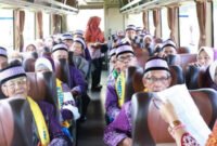Puluhan calon jemaah haji Lampung Utara bersiap diberangkatkan ke tanah suci. dok kominfo