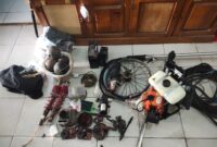 Barang bukti hasil pencurian di Stadion Jati  yang berhasil diamankan aparat Polsek Kalianda ( poto ist).