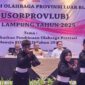 Penampilan Atlet Pencak Silat di acara Musorprovlub KONI Lampung Tahun 2025 (Poto Muslim Pranata).