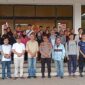 Taufik Hidayat dan jajaran  poto bersama tim judo junior Lampung yang akan berlaga dalam Kejuaraan Nasional (Kejurnas) antar pelajar tingkat SMA dan SMP.