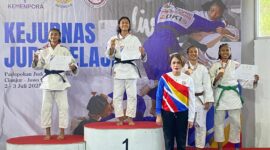 PeJudo pelajar Provinsi Lampung yang  berhasil meraih emas di Kejurnas Ciloto 2025 (poto istimewa).