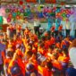 Bupati Lampung Selatan Radityo Egi Pratama senam bersama anak - anak TK Al Mumtaza, Kalianda dalam rangka Hari Anak Nasional tahun 2025, Rabu, 23 Juli 2025. (Foto.Ist)
