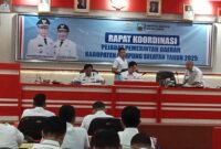Rakor Pejabat Pemkab Lampung Selatan tertutup tertutup untuk wartawan. (Foto.Juwantoro)