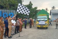 Bupati Lampung Selatan Radityo Egi Pratama lepas armada bapang, Selasa, 22 Juli 2025. (Foto.Juwantoro)