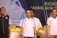 Poto: Ketua KONI Lamsel saat menghadiri Pembukaan kejurda Kick Boxing