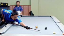 Poto: Salah satu atlet bilyard Lampung yang sedang mengikuti seleksi yang du selenggarakan POBSI Lampung (ist).
