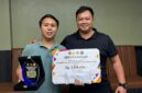 Atlet muda asal Lampung Selatan, Agung poto bersama Ketua Umum POBSI Provinsi Lampung, Taufan Aditya Irana