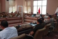 Bupati Lampung Selatan Radityo Egi Pratama pimpin rakor hut kemerdekaan RI ke -80, Selasa, 12 Agustus 2025. (Foto.Juwantoro)