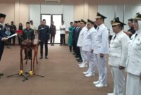 Bupati Lampung Selatan Radityo Egi Pratama melantik 8 pejabat eselon III di Lingkungan Pemkab Lamsel, Rabu, 27 Agustus 2025. (Foto.Juwantoro)