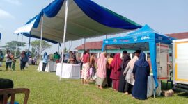 Operasi Pasar Murah di Jatiagung ramai pengunjung dari kaum ibu, Kamis, 9 Oktober 2025. (Foto.Dok.Disdagprind Lamsel)