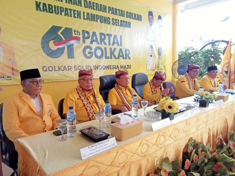 Ketua DPD Partai Golkar Provinsi Lampung Hanan A. Razak Konsolidasi ke DPD Partai Golkar Lamsel. (Foto.Ist)