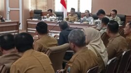 Rapat pemantauan dan evaluasi pelaksanaan program pemberantasan korupsi, masih terdapat masalah terkait aset daerah. (Foto.Juwantoro)