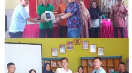 Ketua Jarmas Peduli Ridwansyah Yusuf serahkan sembako dalam rangka bhakti sosial peringati Hut Lamsel ke -69