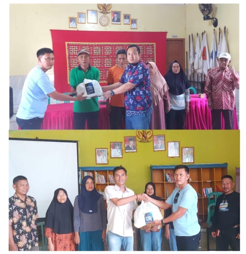 Ketua Jarmas Peduli Ridwansyah Yusuf serahkan sembako dalam rangka bhakti sosial peringati Hut Lamsel ke -69