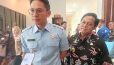 Bupati Lampung Selatan Radityo Egi Pratama dan Sekdakab Lamsel Supriyanto. (Foto.Juwantoro)