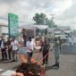 Kajari Lampung Selatan Suci Wijayanti, Wakil Bupati Lamsel M.Syaiful Anwar, Dandim 0421 LS Letkol Kav.M.Nuril Ambiyah dan perwakilan Polres Lamsel, Kepala Dinkes setempat Sumatri musnahkan barang bukti tindak pidana umum yang telah memiliki kekuatan hukum tetap. (Foto.Juwantoro)