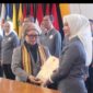 Poto: Purnama Wulan Sari  saat dikukuhkan sebagai Ketua FGI Lampung.