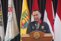 Poto: Ketua Umum Komite Olahraga Nasional Indonesia (KONI) Provinsi Lampung, Taufik Hidayat,