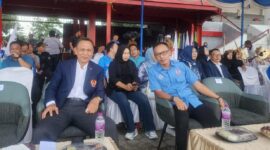 Ketua Umum KONI Lampung bersama ketu KONI Kabupten Lamsel Zulhaidir ( poto Lim).